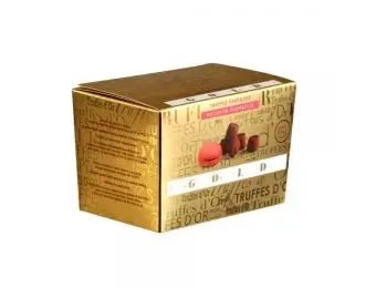 Franske chokoladetrøfler m. hindbær, æske med 250 gr.